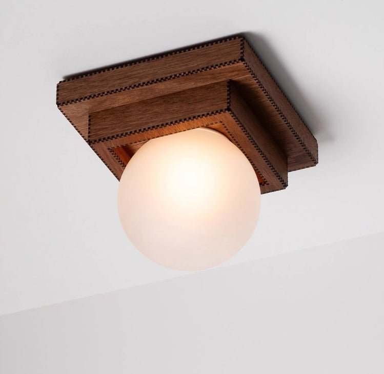 Luna Wood Layered Globe Wall Lamp-Neutral Decor