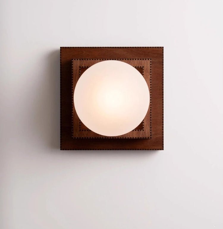 Luna Wood Layered Globe Wall Lamp-Neutral Decor