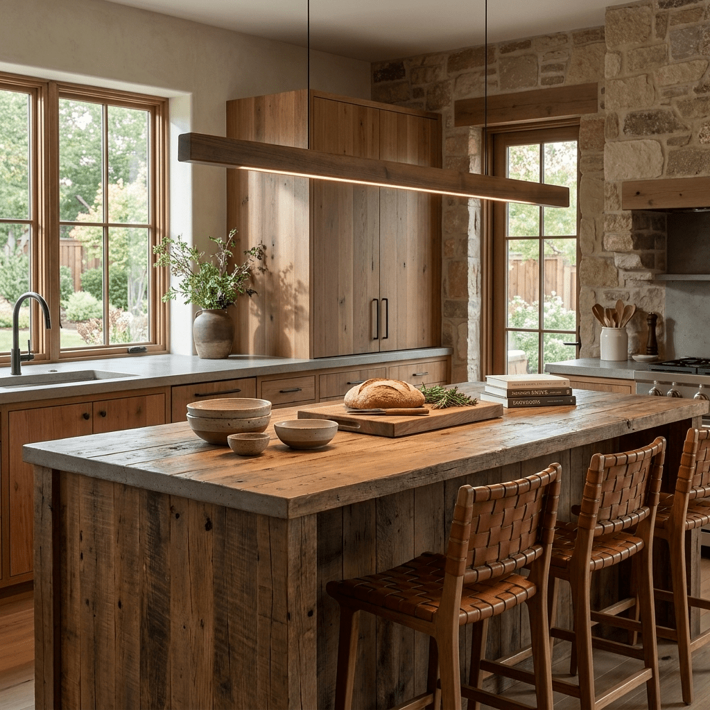 Wood Linear LED Pendant Light-Neutral Decor