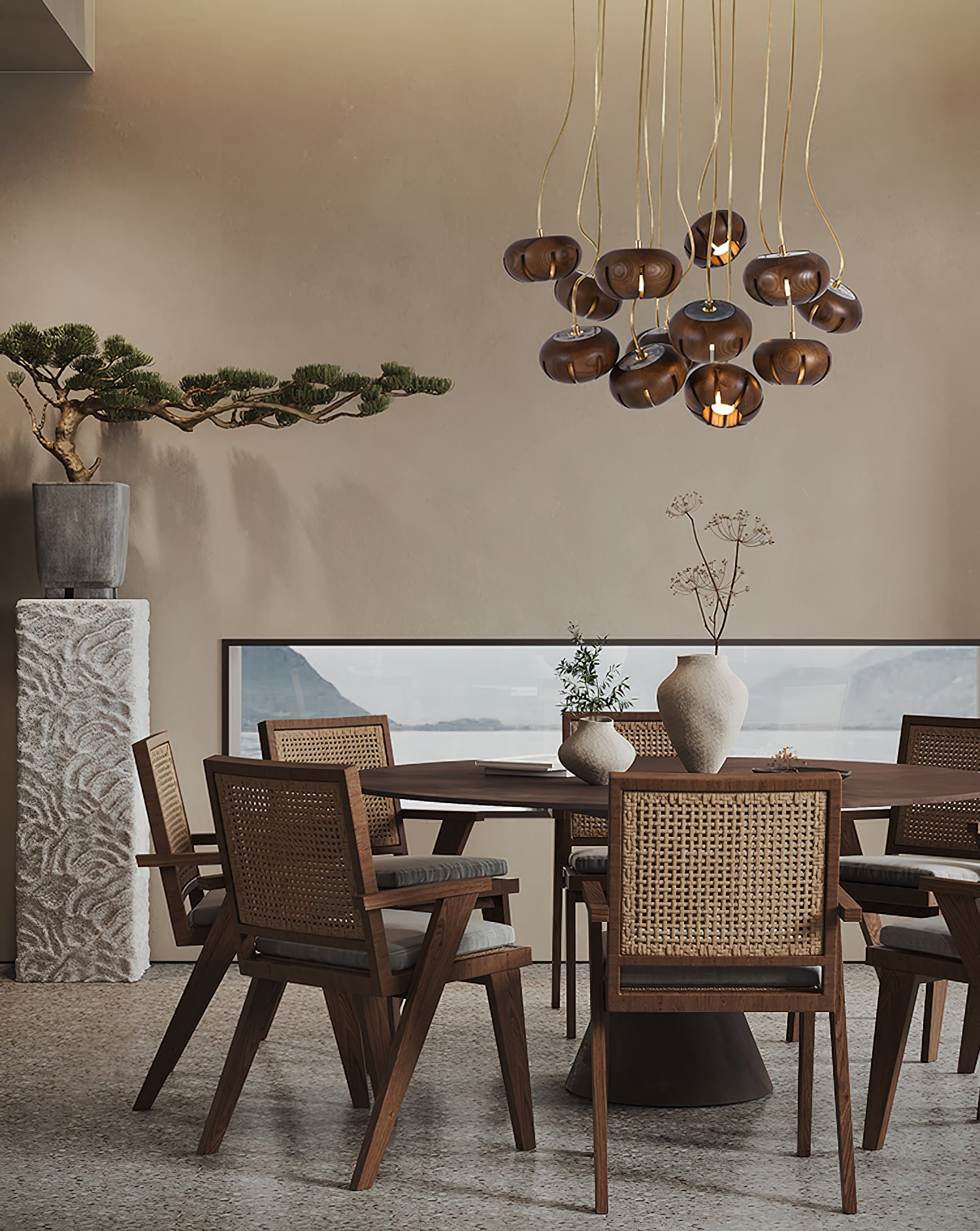 Zasorir Sculptural Marble Cluster Pendant Light-Neutral Decor