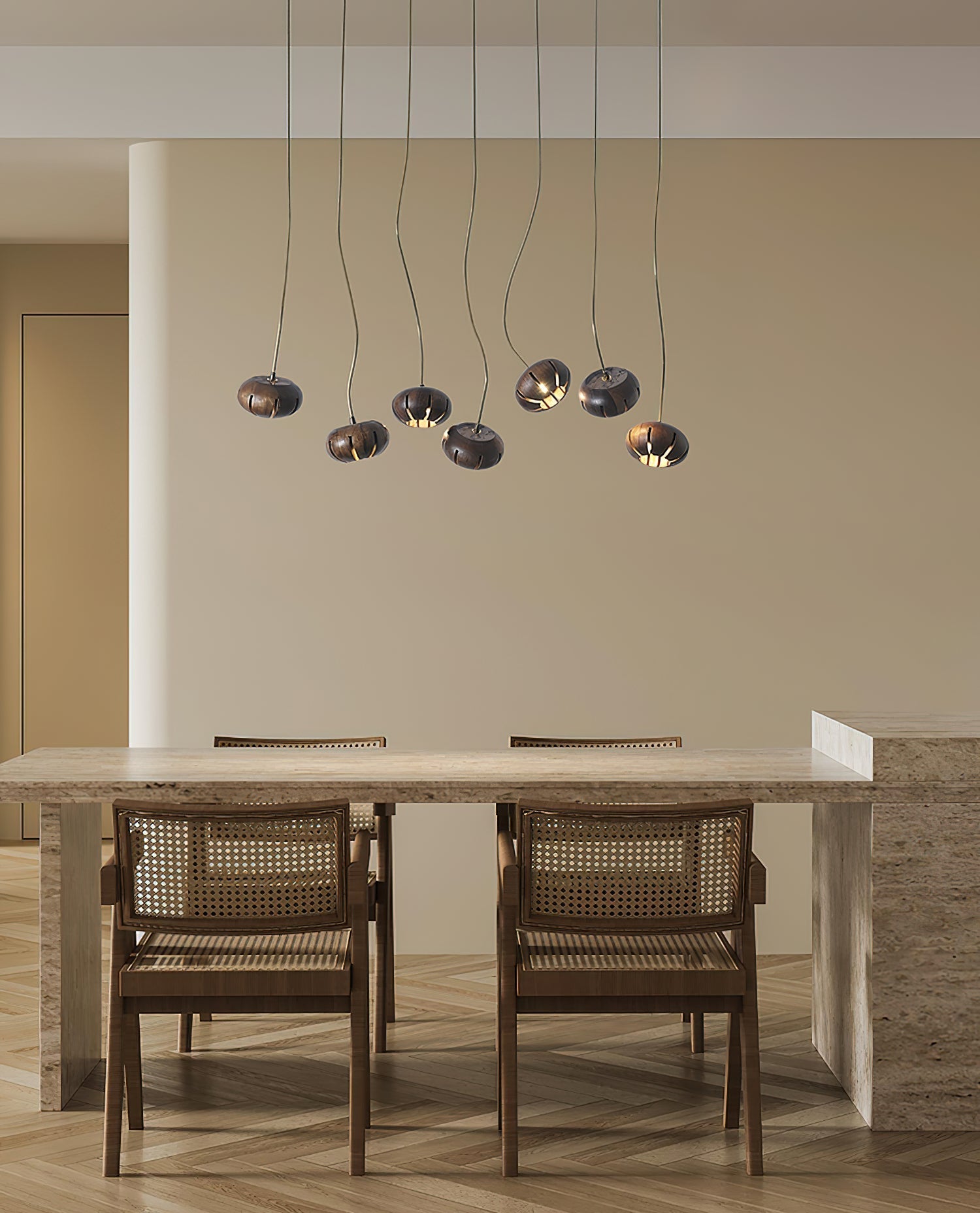 Zasorir Sculptural Marble Cluster Pendant Light-Neutral Decor