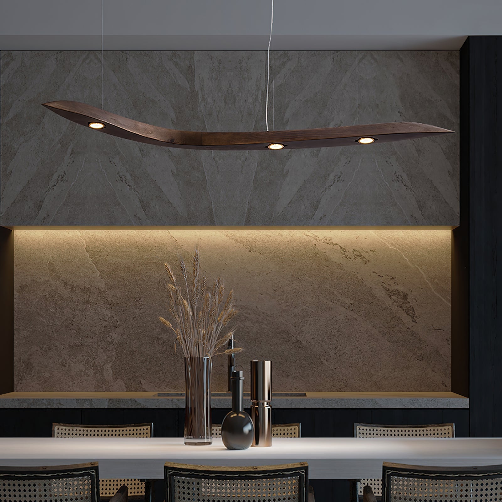 Queral Flow Minimalist Wood Pendant Lamp-Neutral Decor
