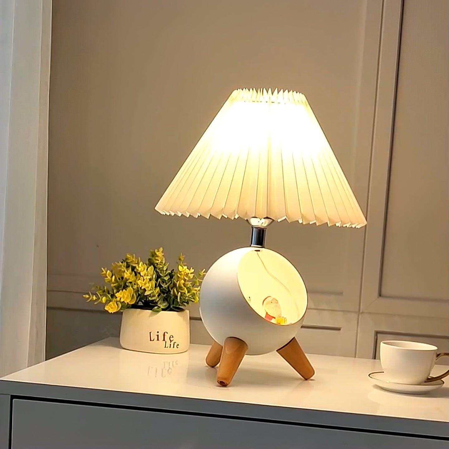 Hazelle Modern Fabric Table Lamp-Neutral Decor