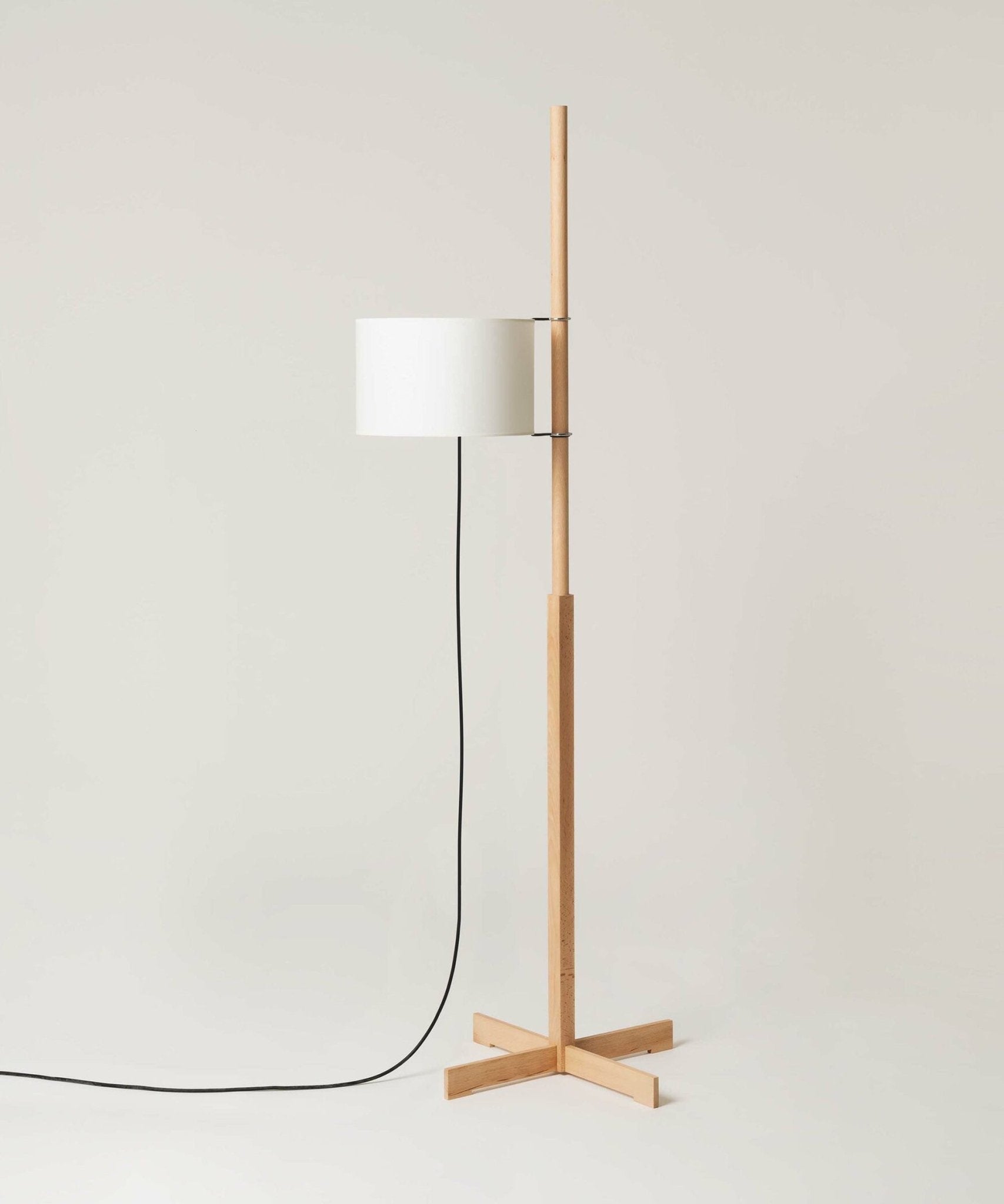 Jex Wood Fabric Floor Lamp-Neutral Decor