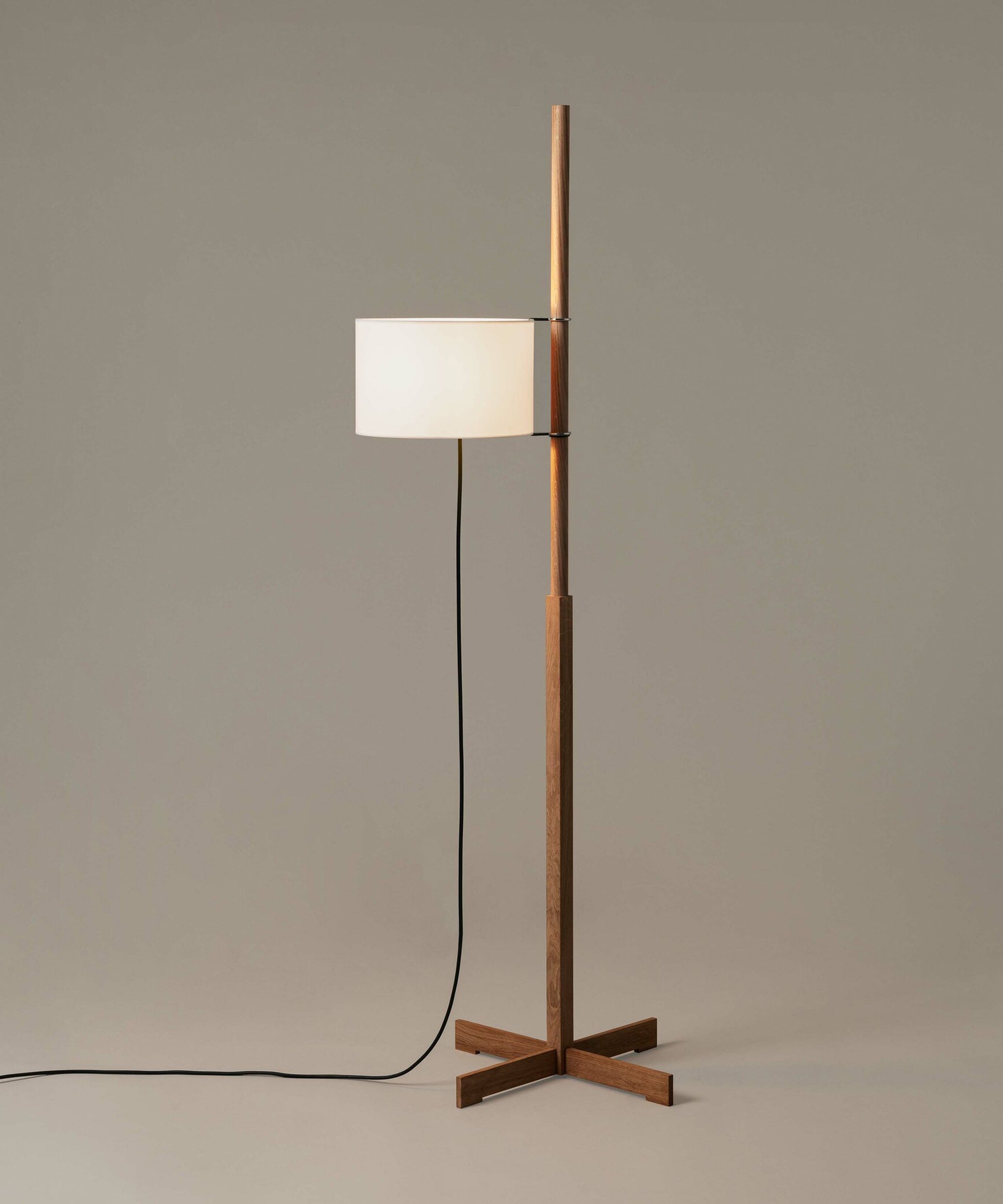 Jex Wood Fabric Floor Lamp-Neutral Decor