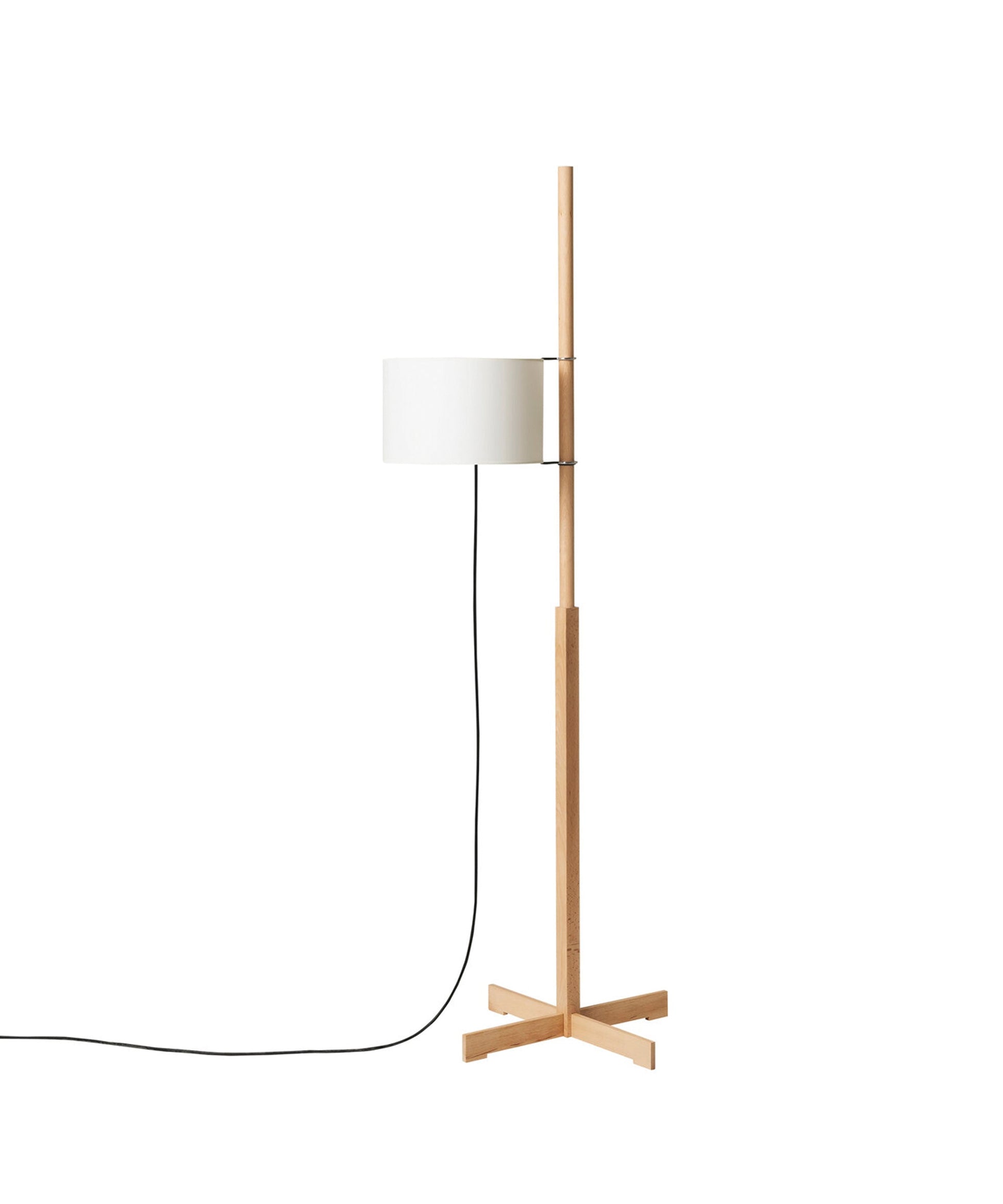 Jex Wood Fabric Floor Lamp-Neutral Decor