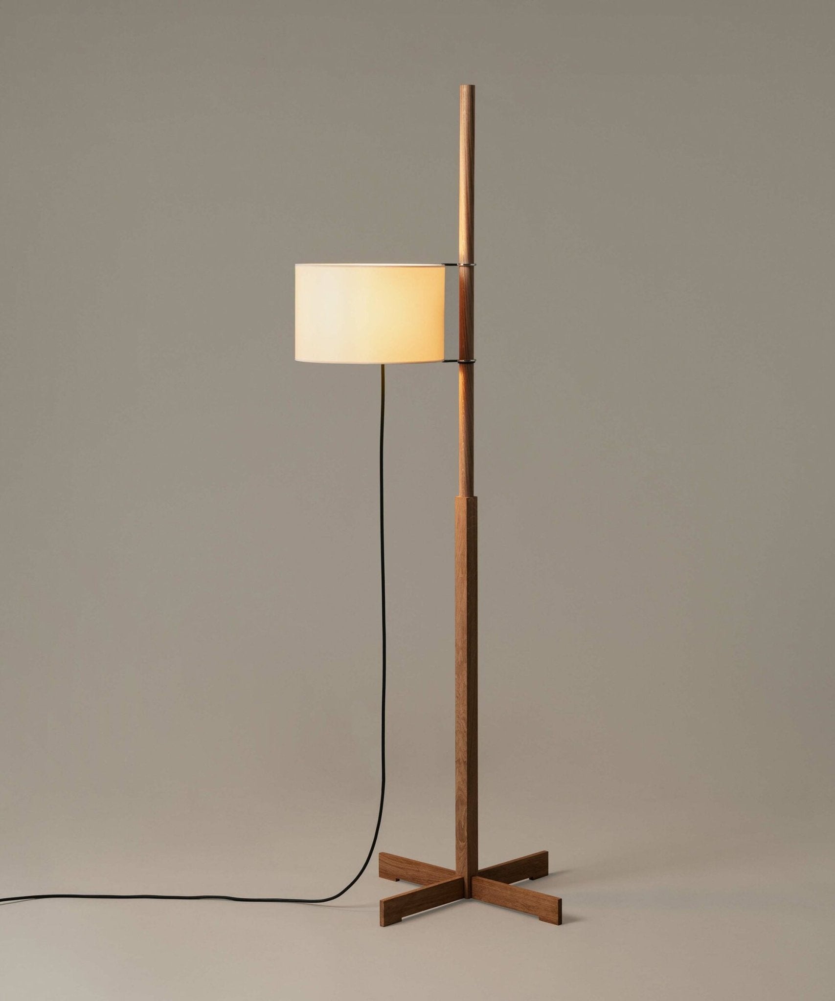 Jex Wood Fabric Floor Lamp-Neutral Decor