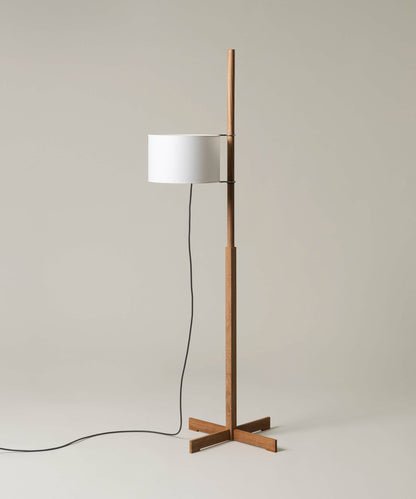 Jex Wood Fabric Floor Lamp-Neutral Decor