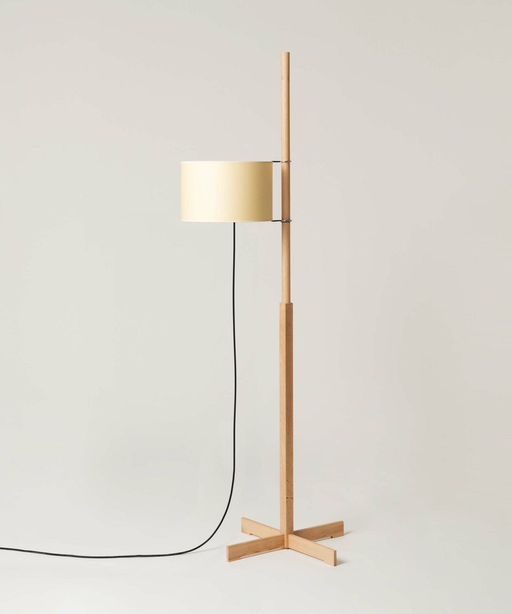 Jex Wood Fabric Floor Lamp-Neutral Decor