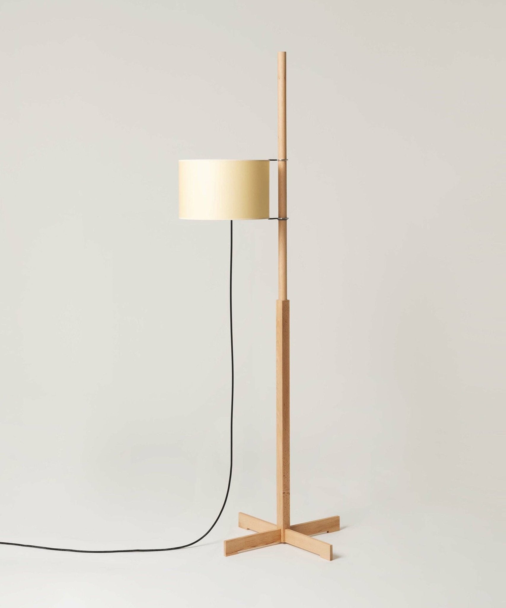 Jex Wood Fabric Floor Lamp-Neutral Decor
