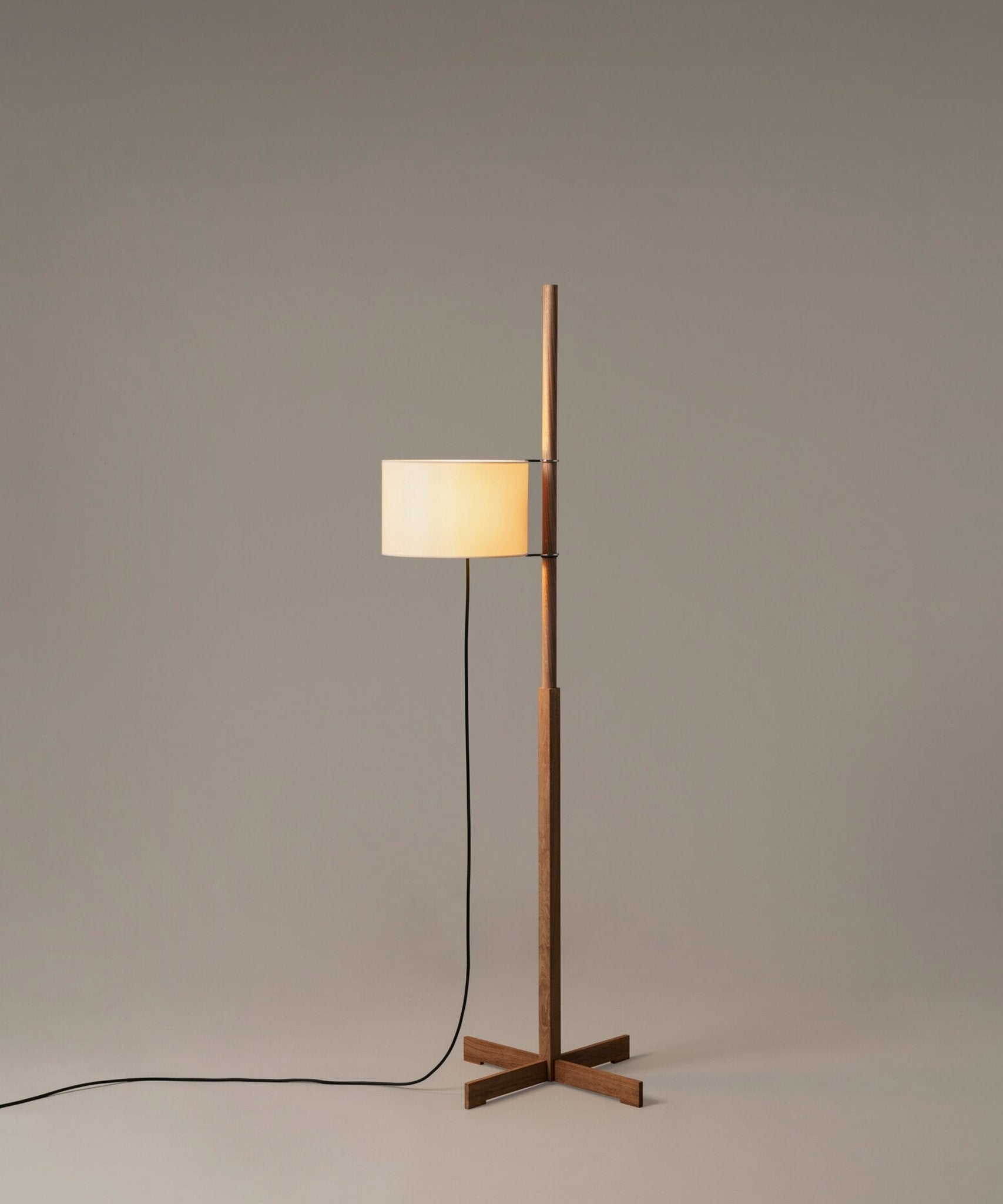 Jex Wood Fabric Floor Lamp-Neutral Decor