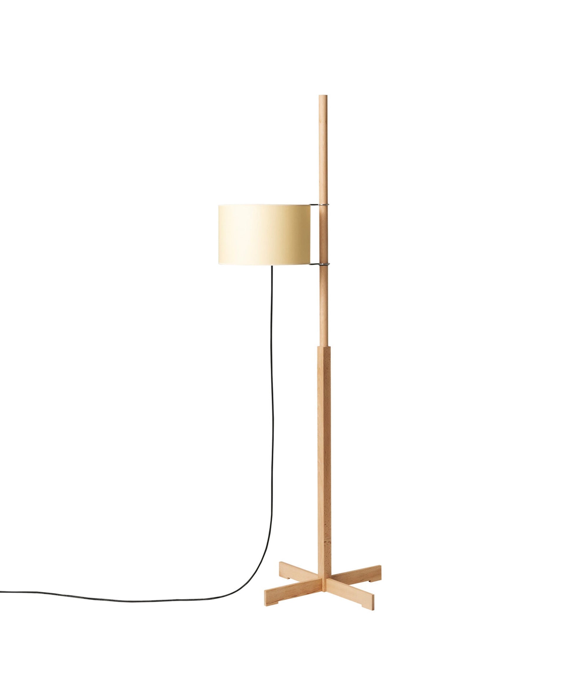 Jex Wood Fabric Floor Lamp-Neutral Decor