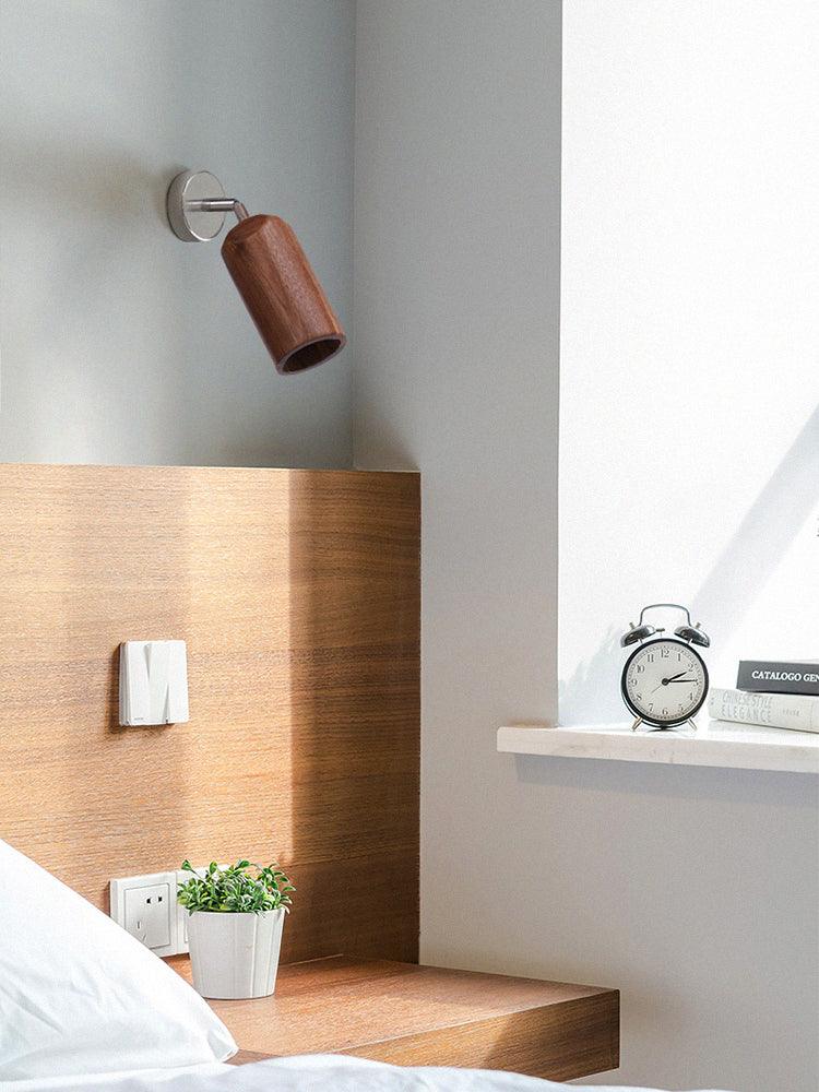 Solara Ceiling Lamp Wood Track Adjustable Heads-Neutral Decor