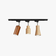 Solara Ceiling Lamp Wood Track Adjustable Heads-Neutral Decor