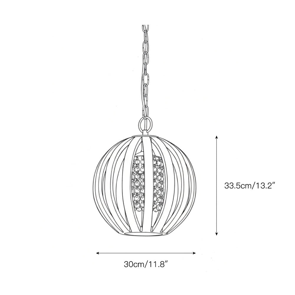 The pendant lamp hanging in a contemporary living room.
