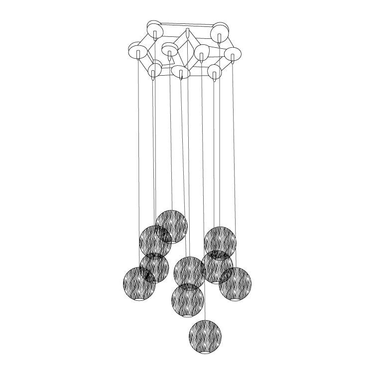 Vixor Nordic Orb Sphere Cluster Wooden Pendant Light-Neutral Decor