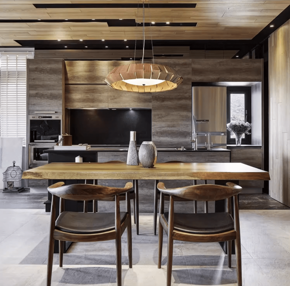 Wooden Patchwork Ring Chandelier-Neutral Decor