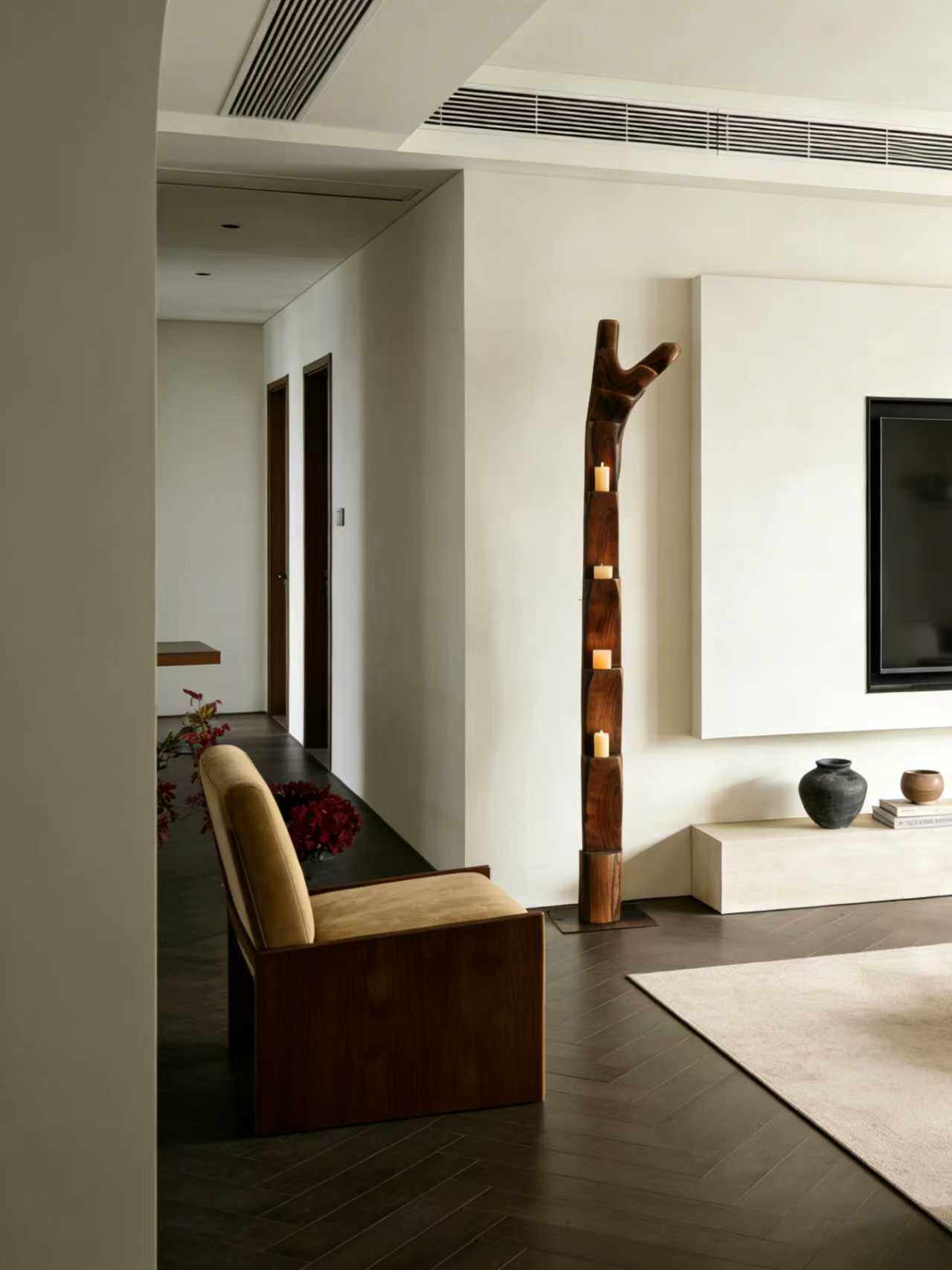 Wooden Branch Candle Tower-Neutral Decor