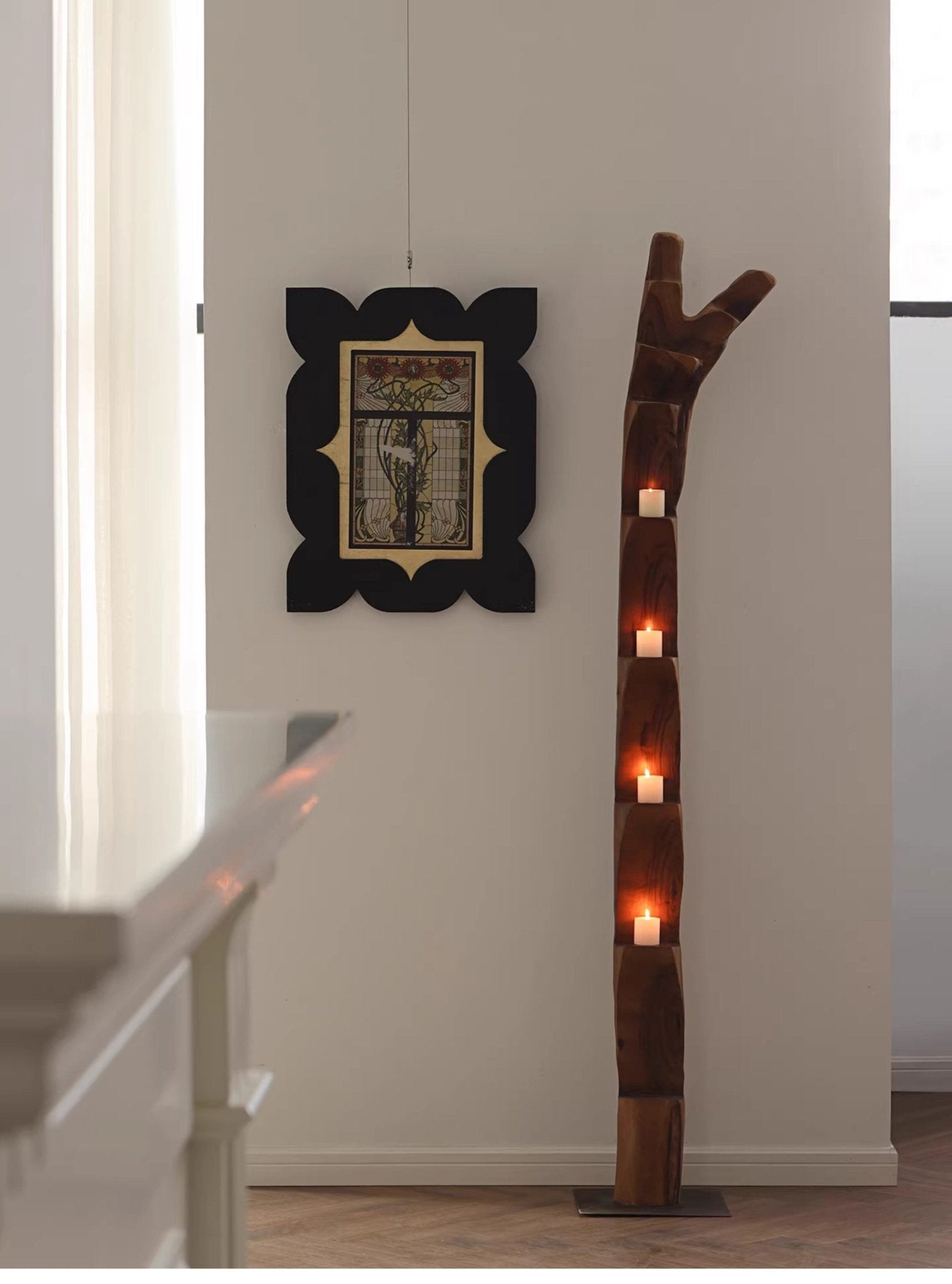 Wooden Branch Candle Tower-Neutral Decor