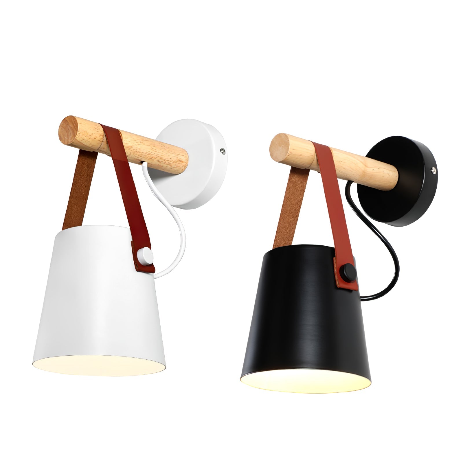 Virixon Wood Leather Wall Lamp-Neutral Decor