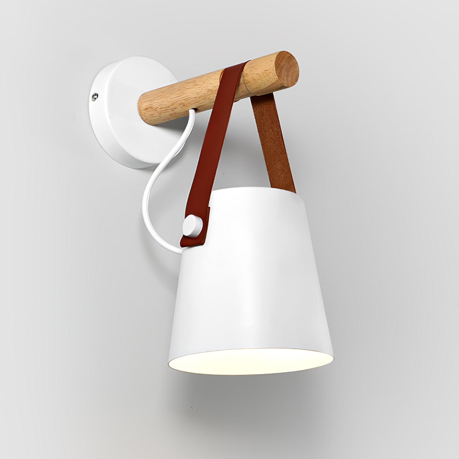 Virixon Wood Leather Wall Lamp-Neutral Decor
