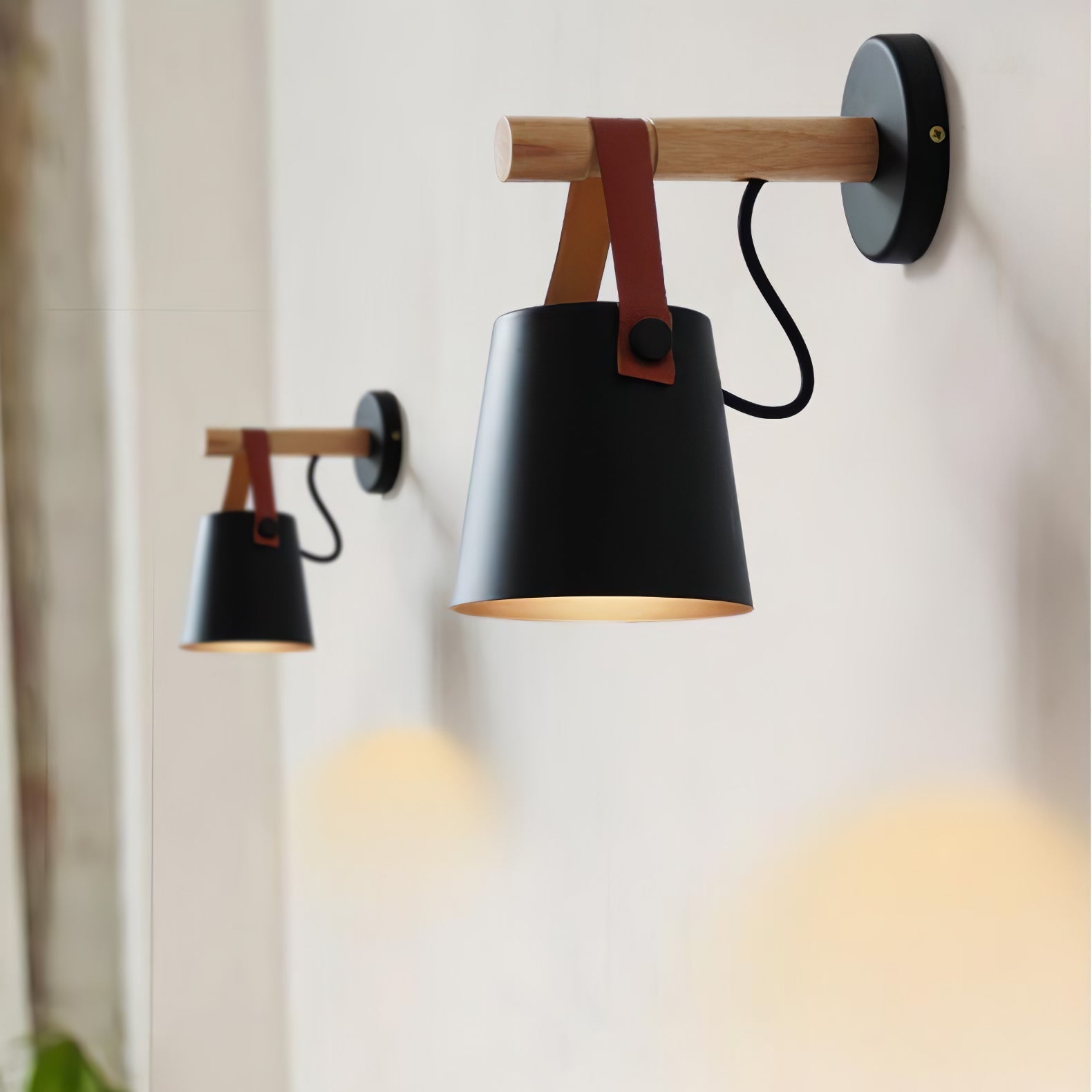 Virixon Wood Leather Wall Lamp-Neutral Decor