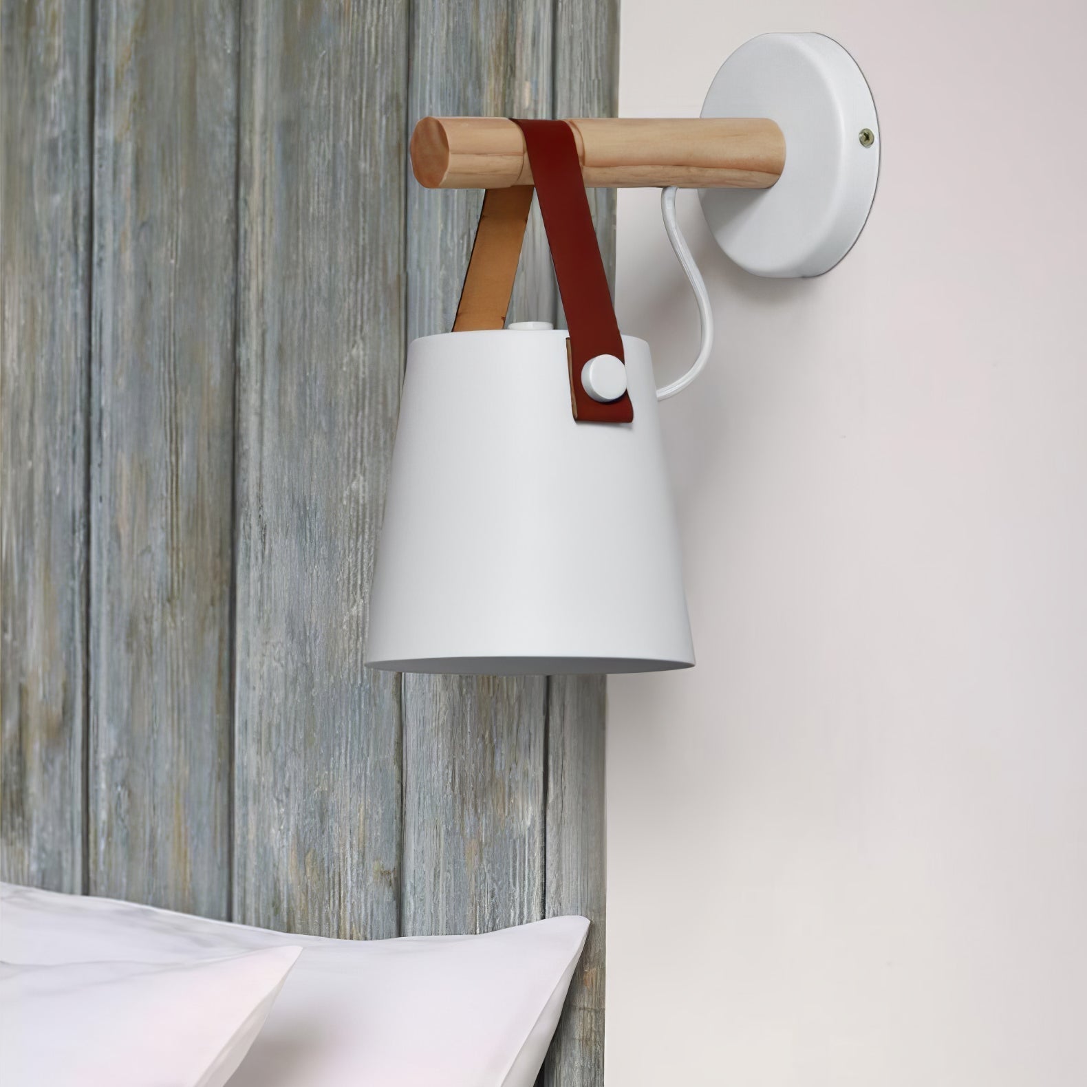Virixon Wood Leather Wall Lamp-Neutral Decor