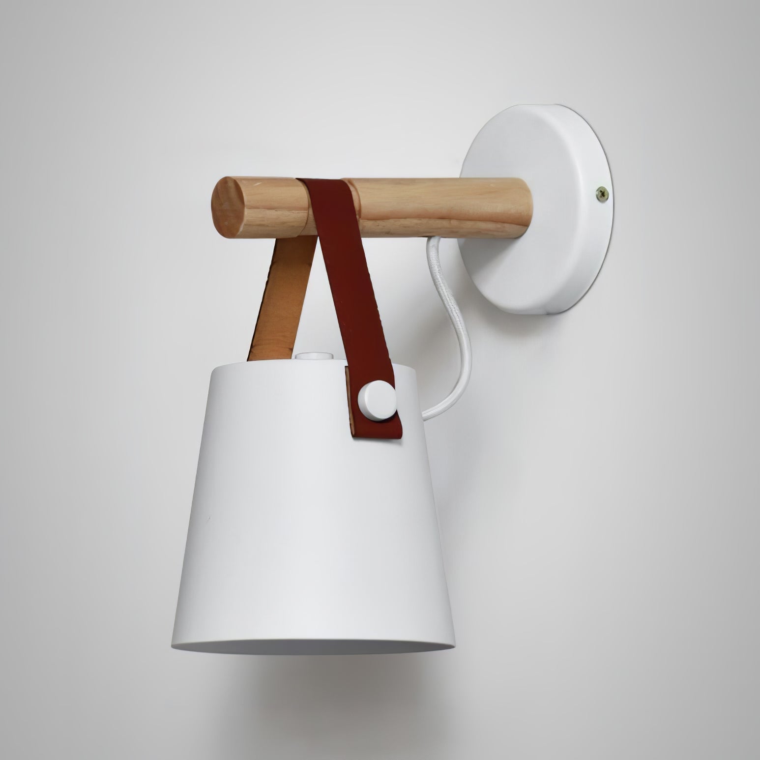 Virixon Wood Leather Wall Lamp-Neutral Decor