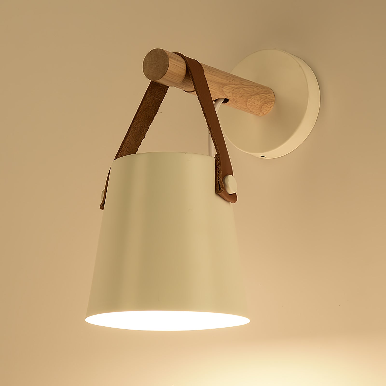Virixon Wood Leather Wall Lamp-Neutral Decor