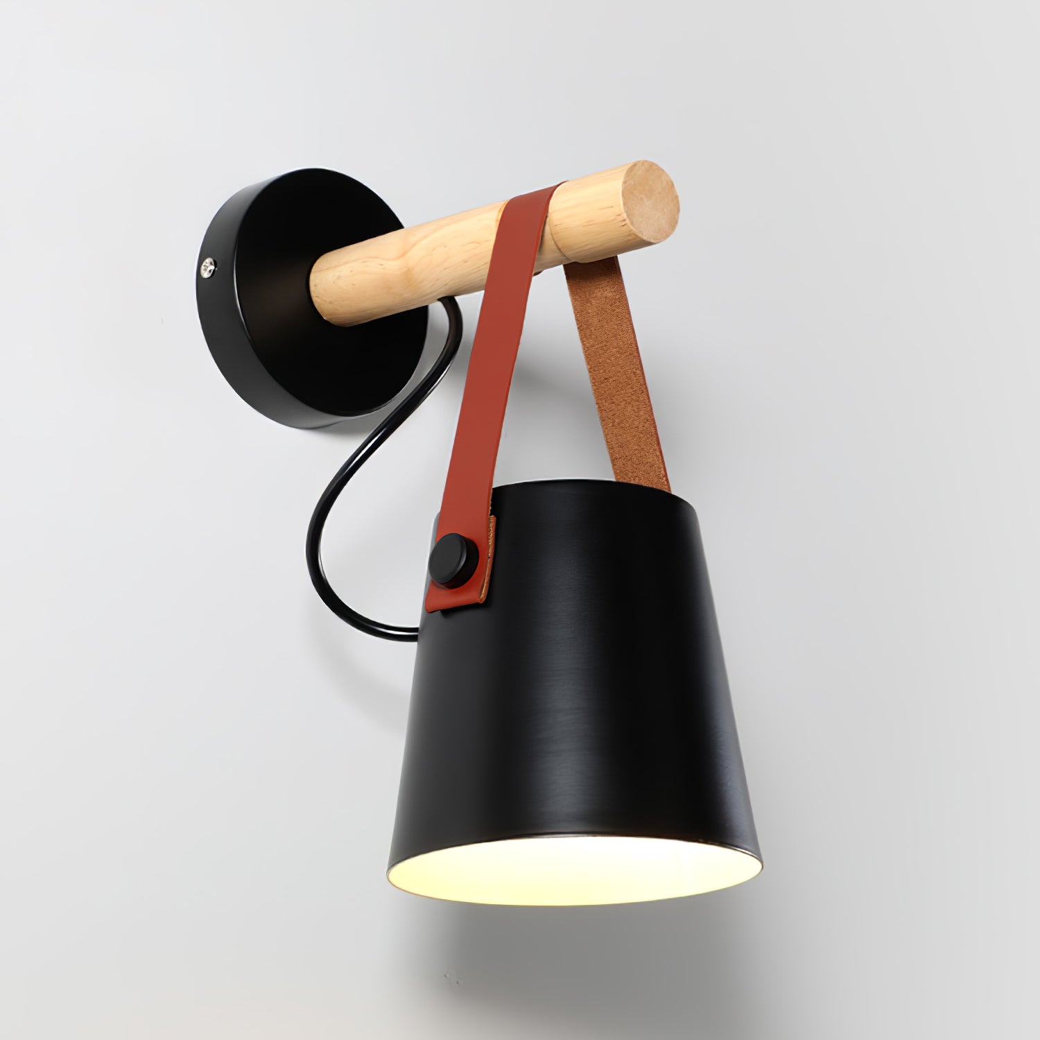 Virixon Wood Leather Wall Lamp-Neutral Decor