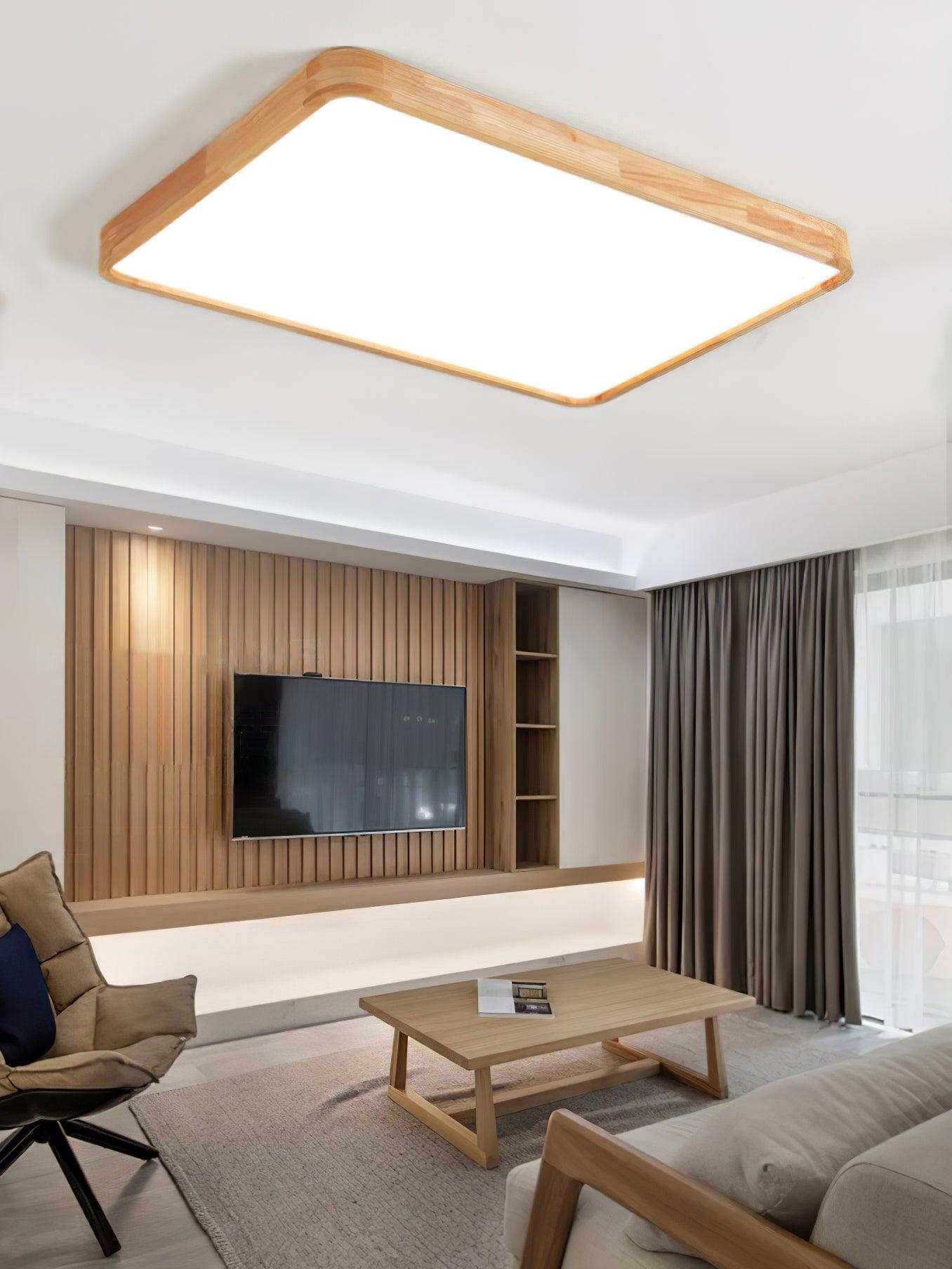 Lustra Ceiling Light Wooden Geometric LED-Neutral Decor