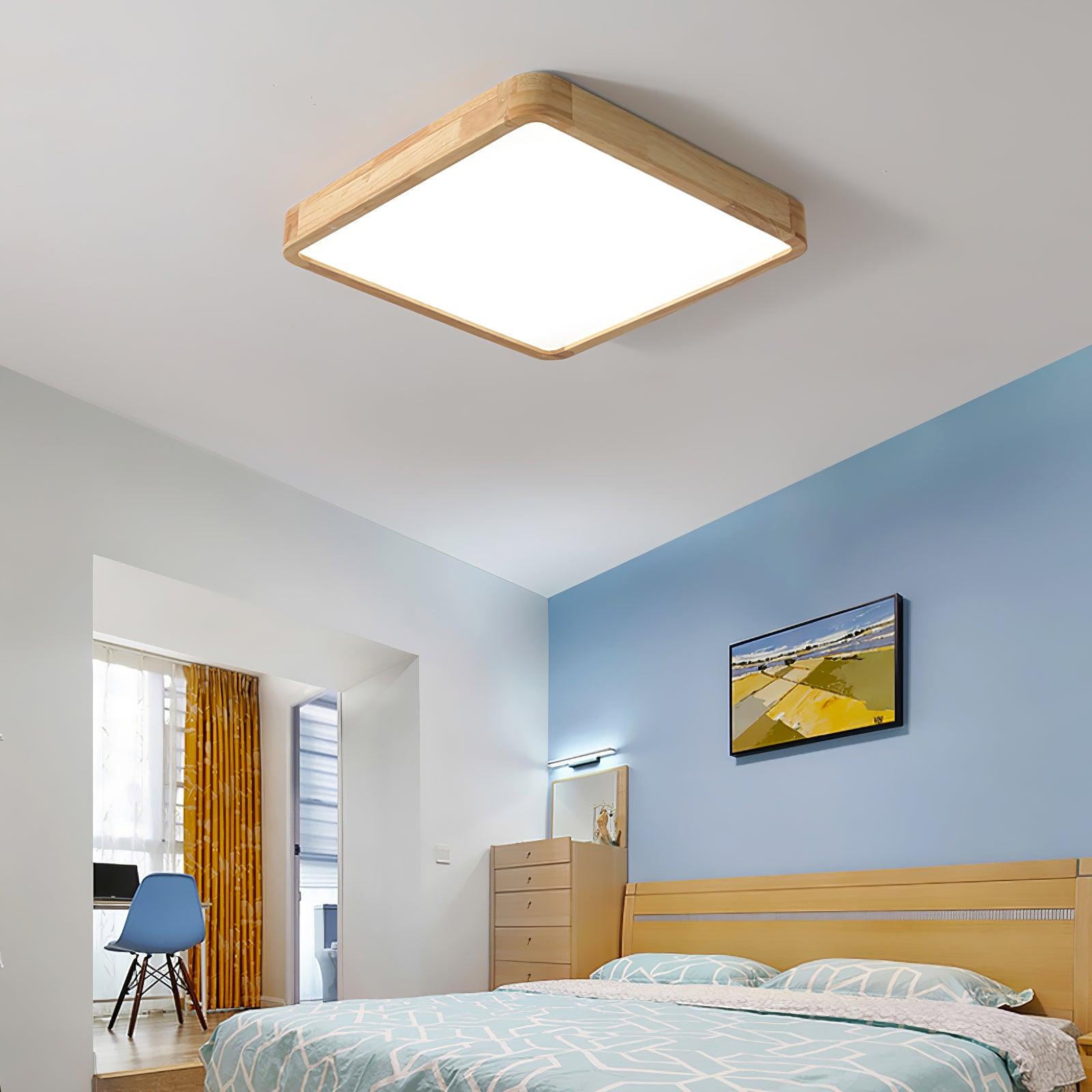 Lustra Ceiling Light Wooden Geometric LED-Neutral Decor