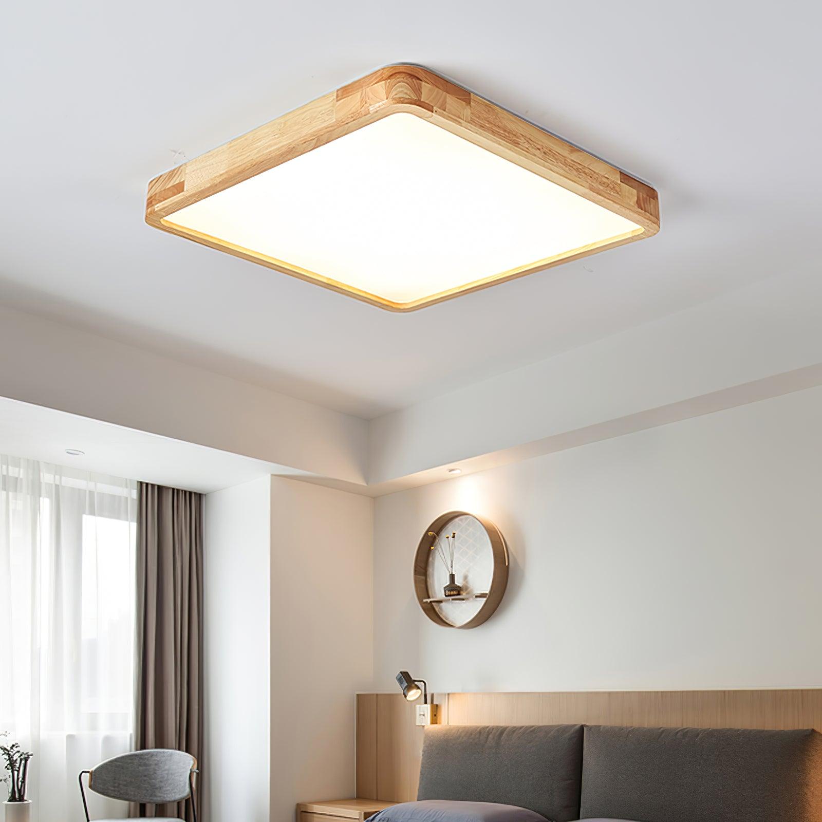 Lustra Ceiling Light Wooden Geometric LED-Neutral Decor