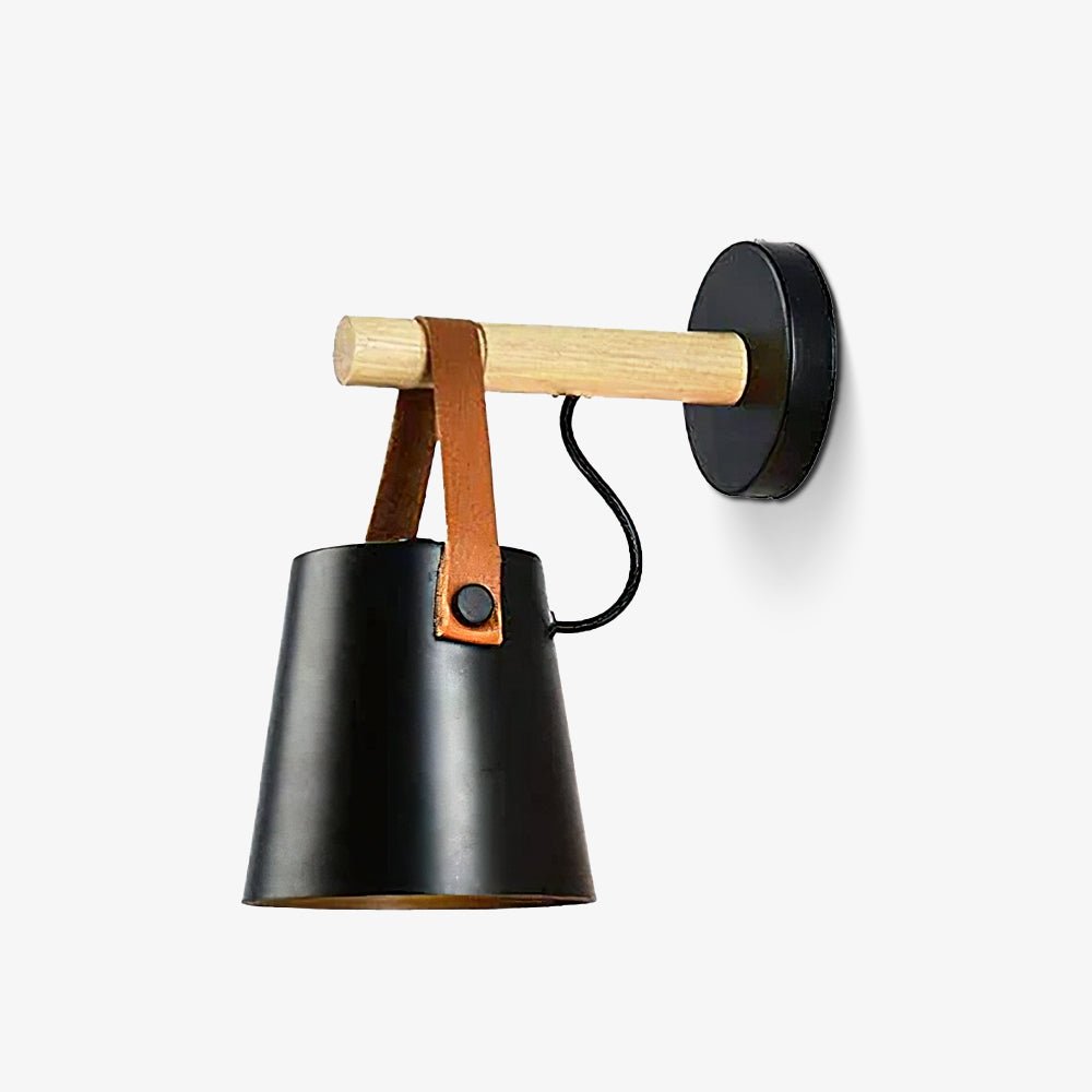 Virixon Wood Leather Wall Lamp-Neutral Decor