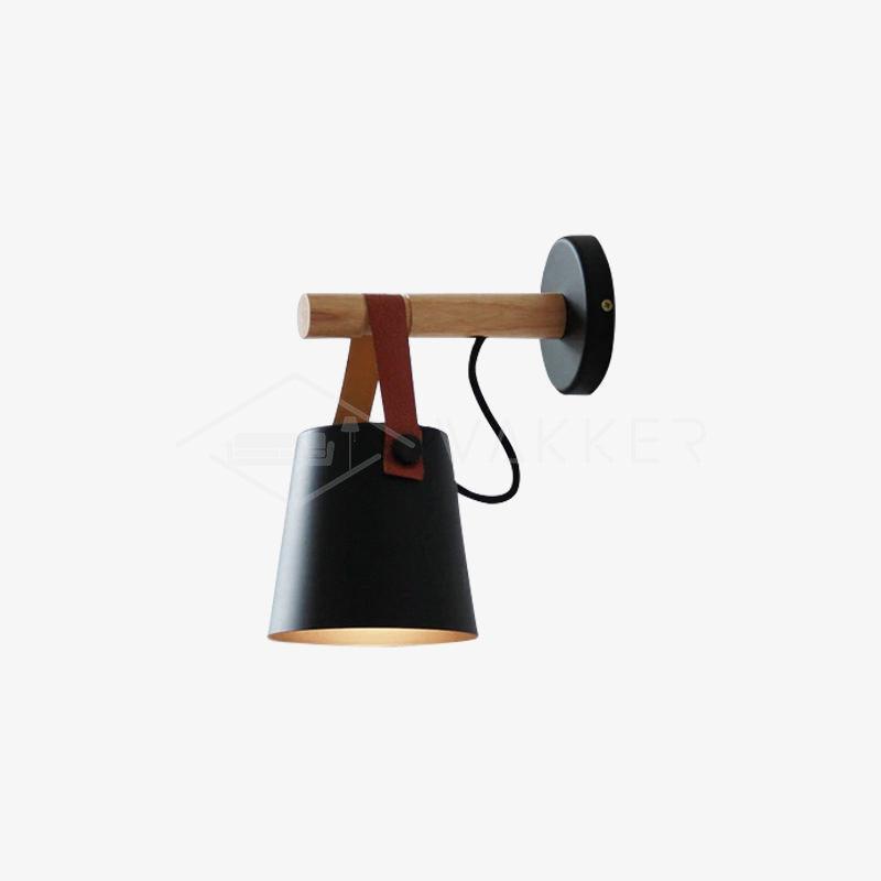 Virixon Wood Leather Wall Lamp-Neutral Decor