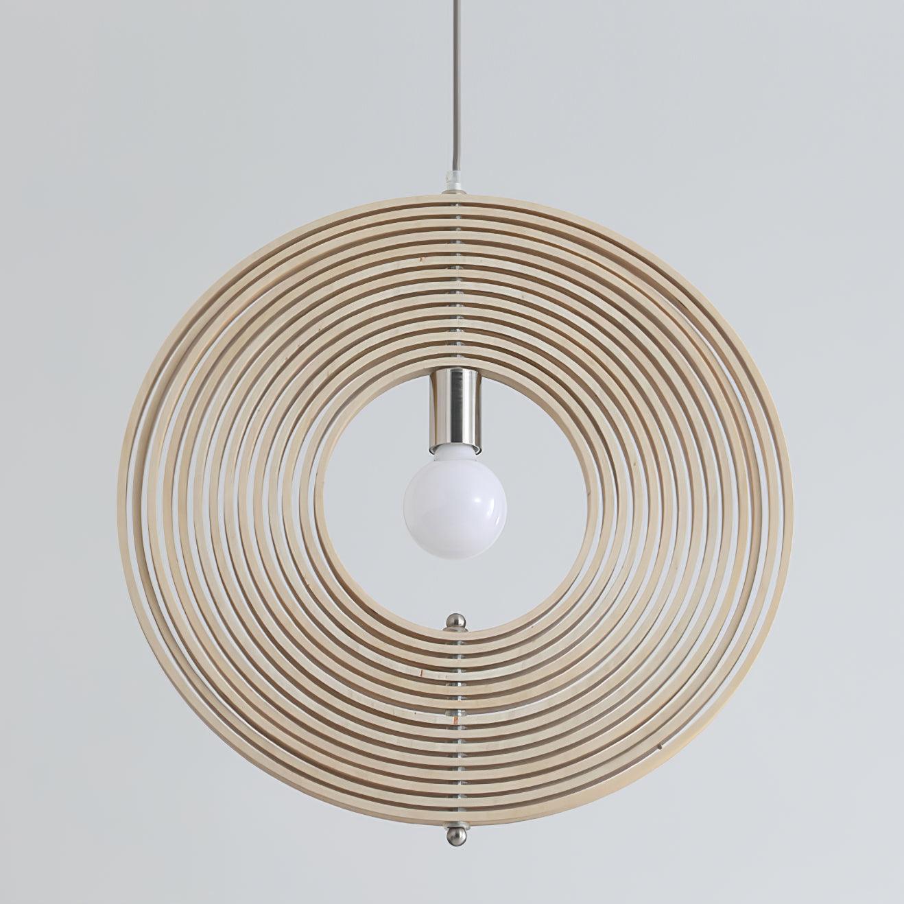 Pendant Lamp Wood Rings Sphere Organic Minimalist Ambient