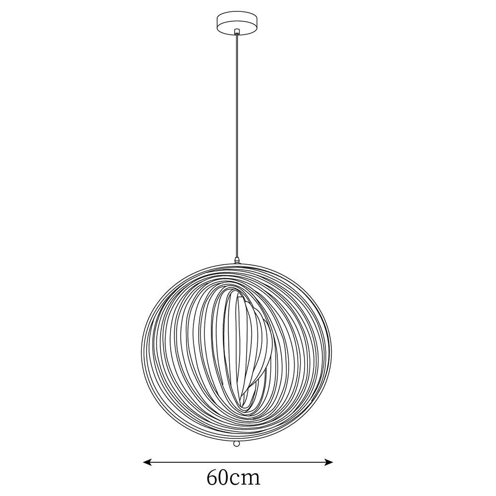 Pendant Lamp Wood Rings Sphere Organic Minimalist Ambient