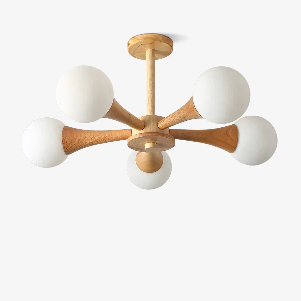 Drae Chandelier Wooden Globe Retro-Neutral Decor