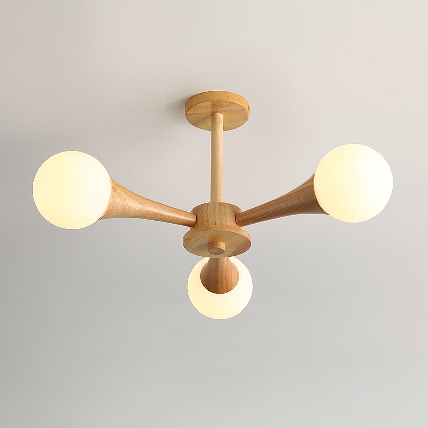 Drae Chandelier Wooden Globe Retro-Neutral Decor