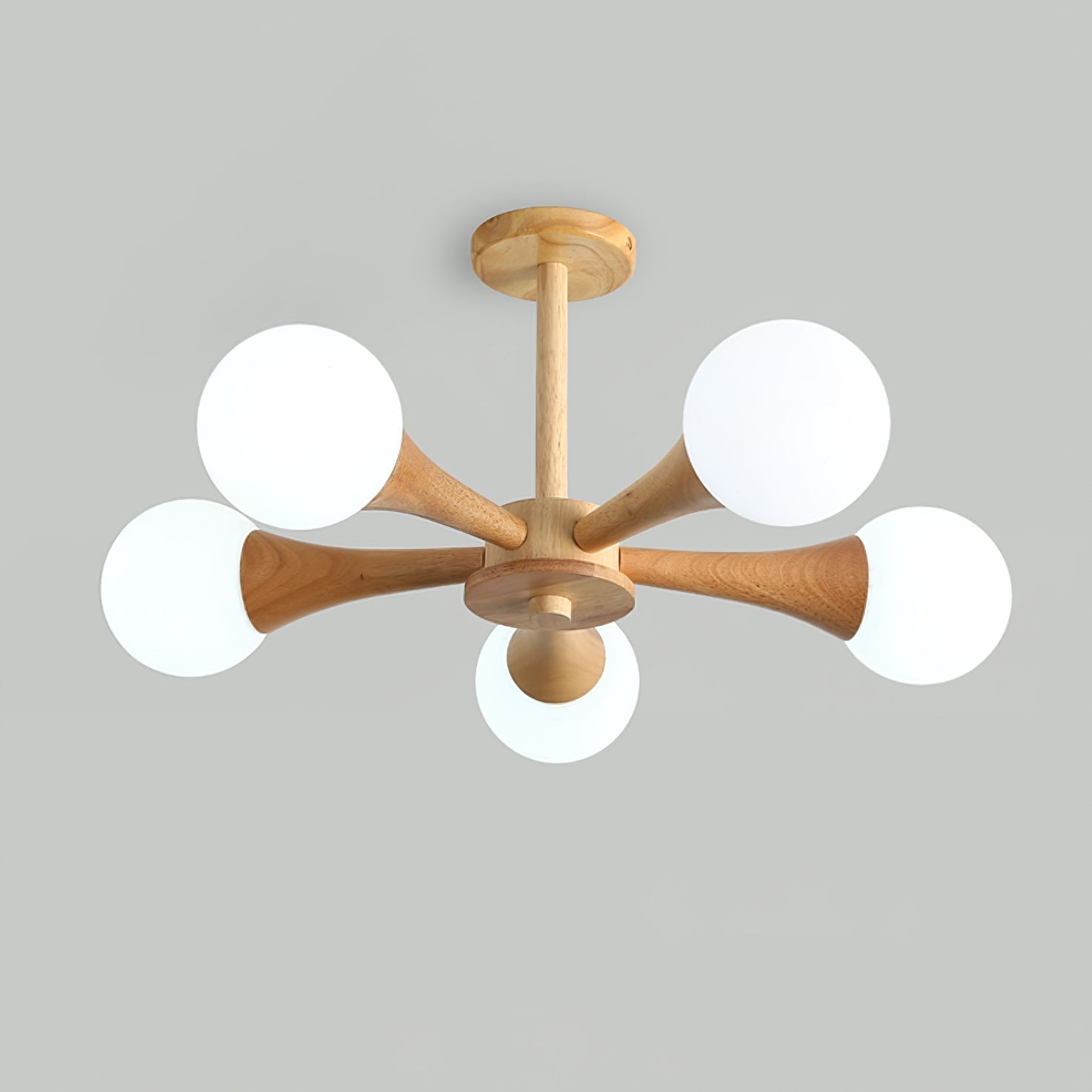 Drae Chandelier Wooden Globe Retro-Neutral Decor