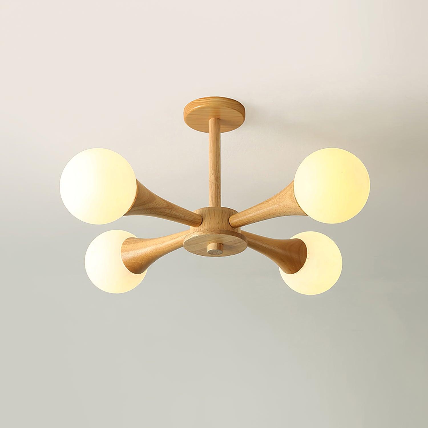 Drae Chandelier Wooden Globe Retro-Neutral Decor