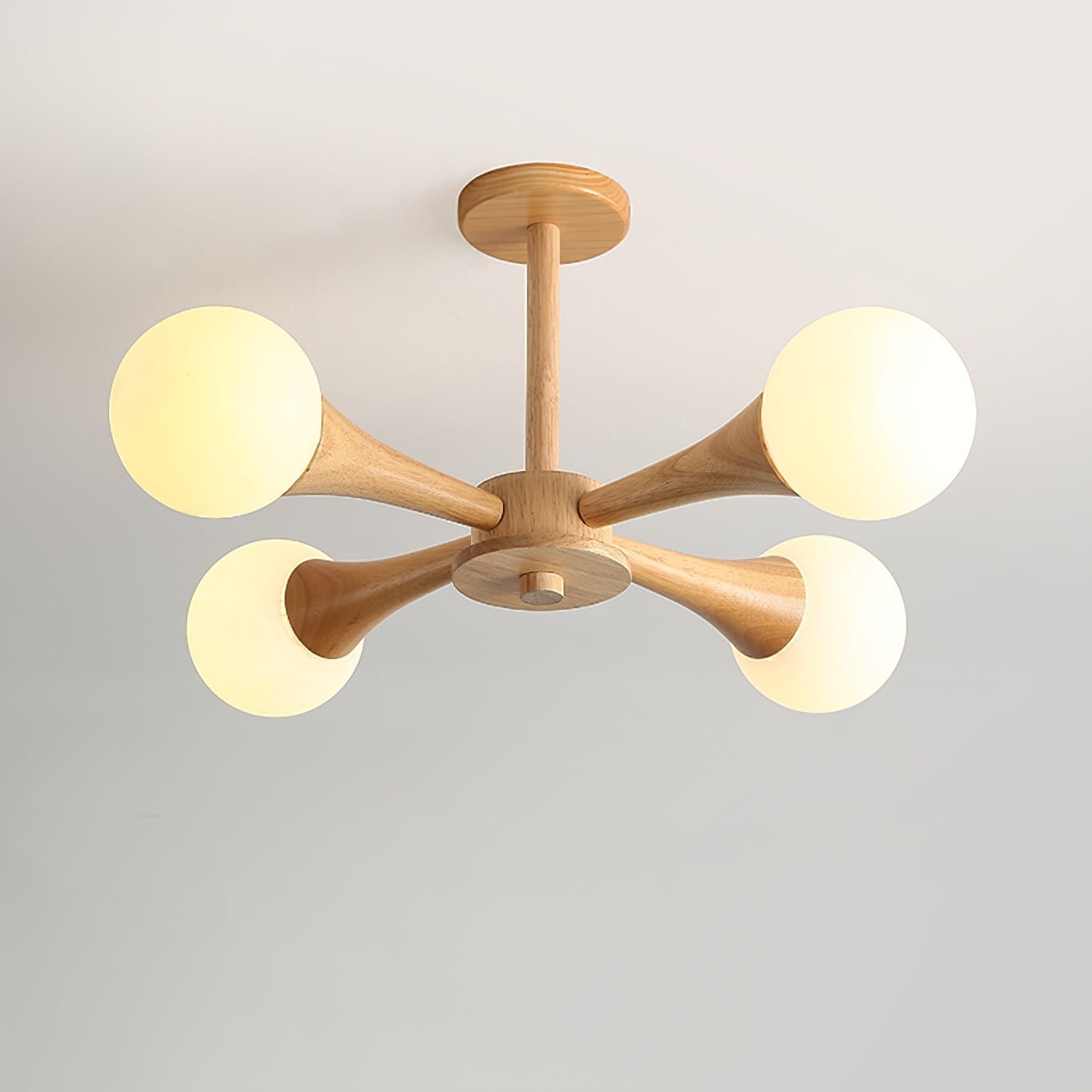Drae Chandelier Wooden Globe Retro-Neutral Decor
