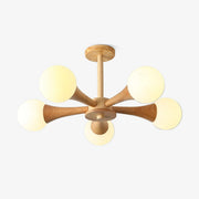 Drae Chandelier Wooden Globe Retro-Neutral Decor