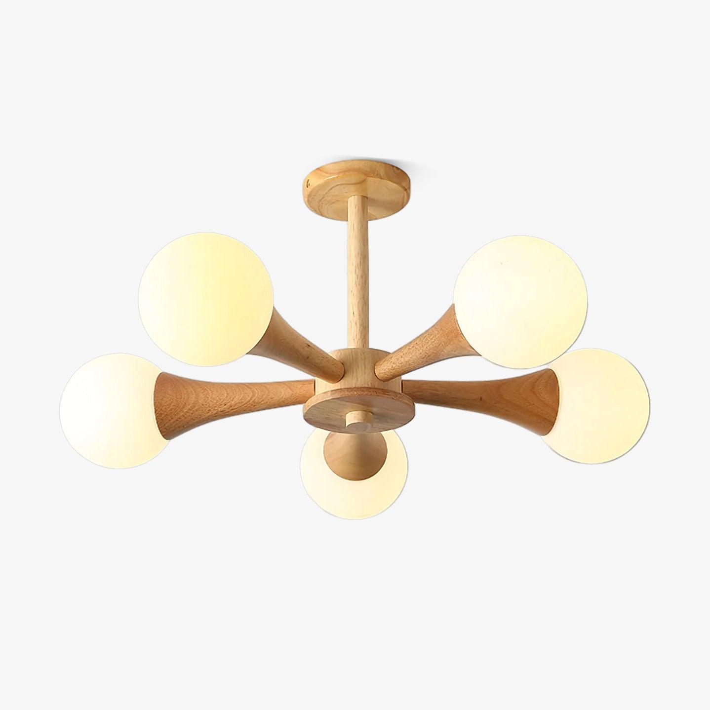 Drae Chandelier Wooden Globe Retro-Neutral Decor