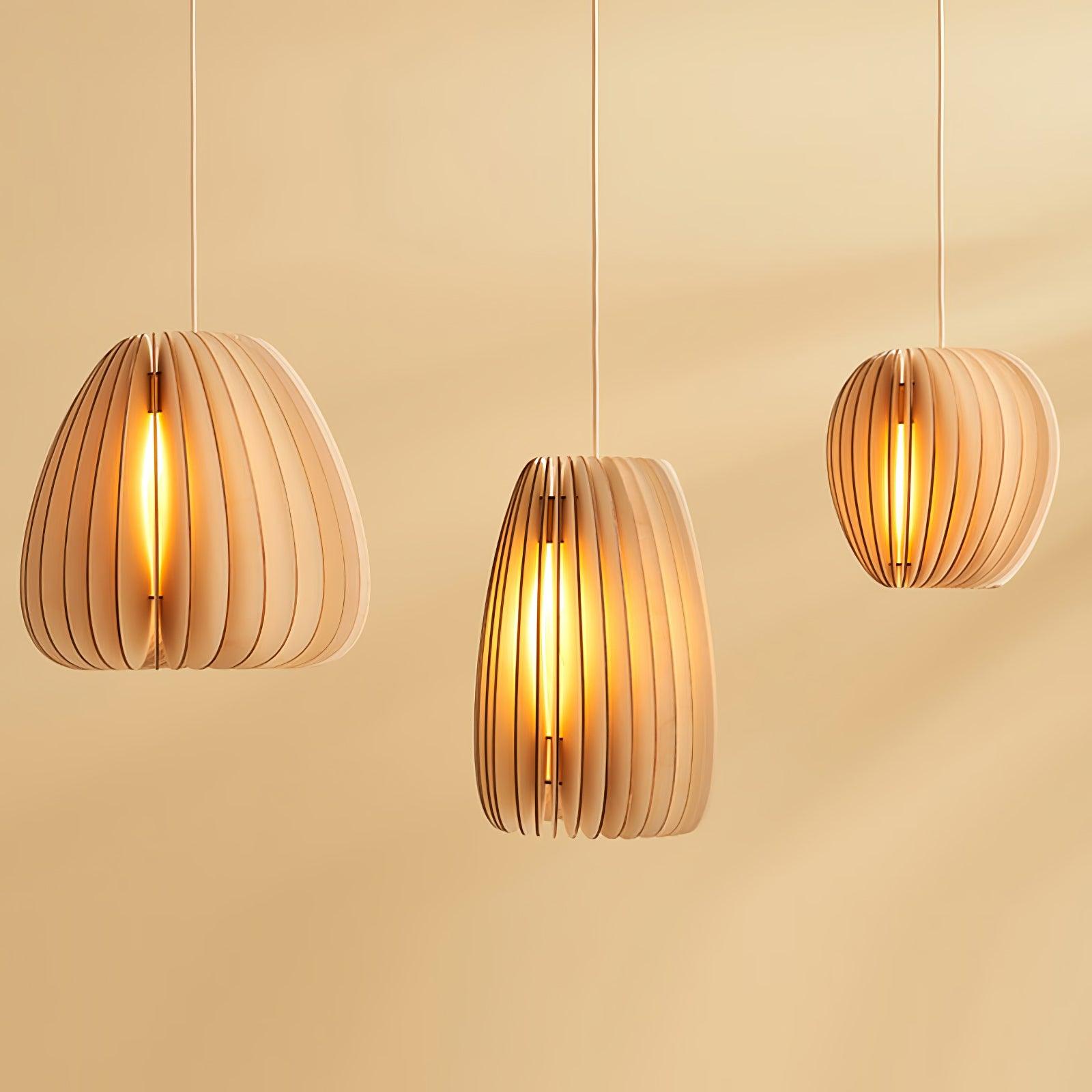 Jior Elegance Unique Orb Wooden Pendant Lamp-Neutral Decor