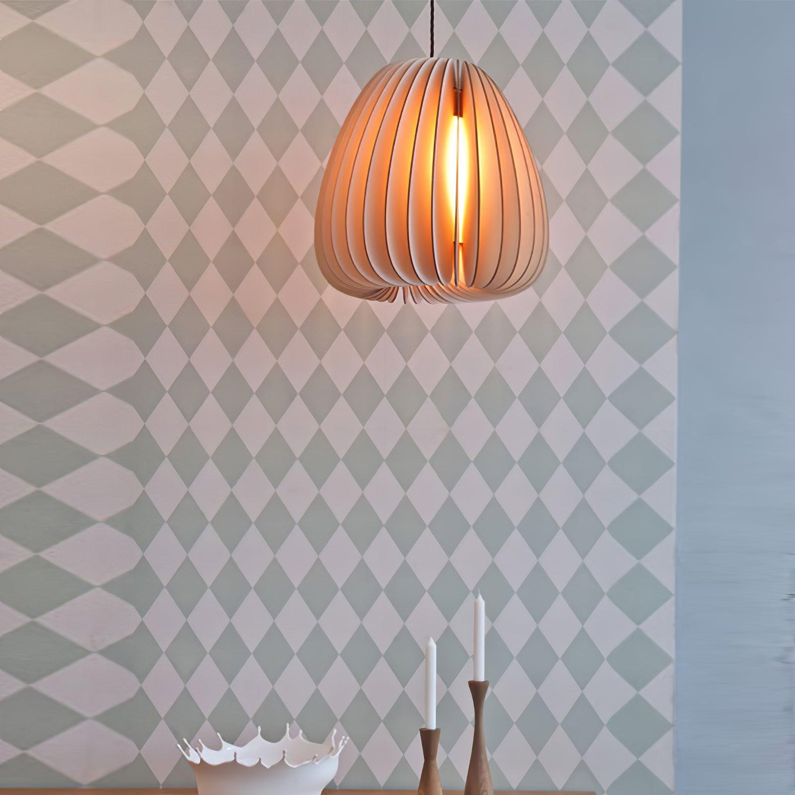 Jior Elegance Unique Orb Wooden Pendant Lamp-Neutral Decor