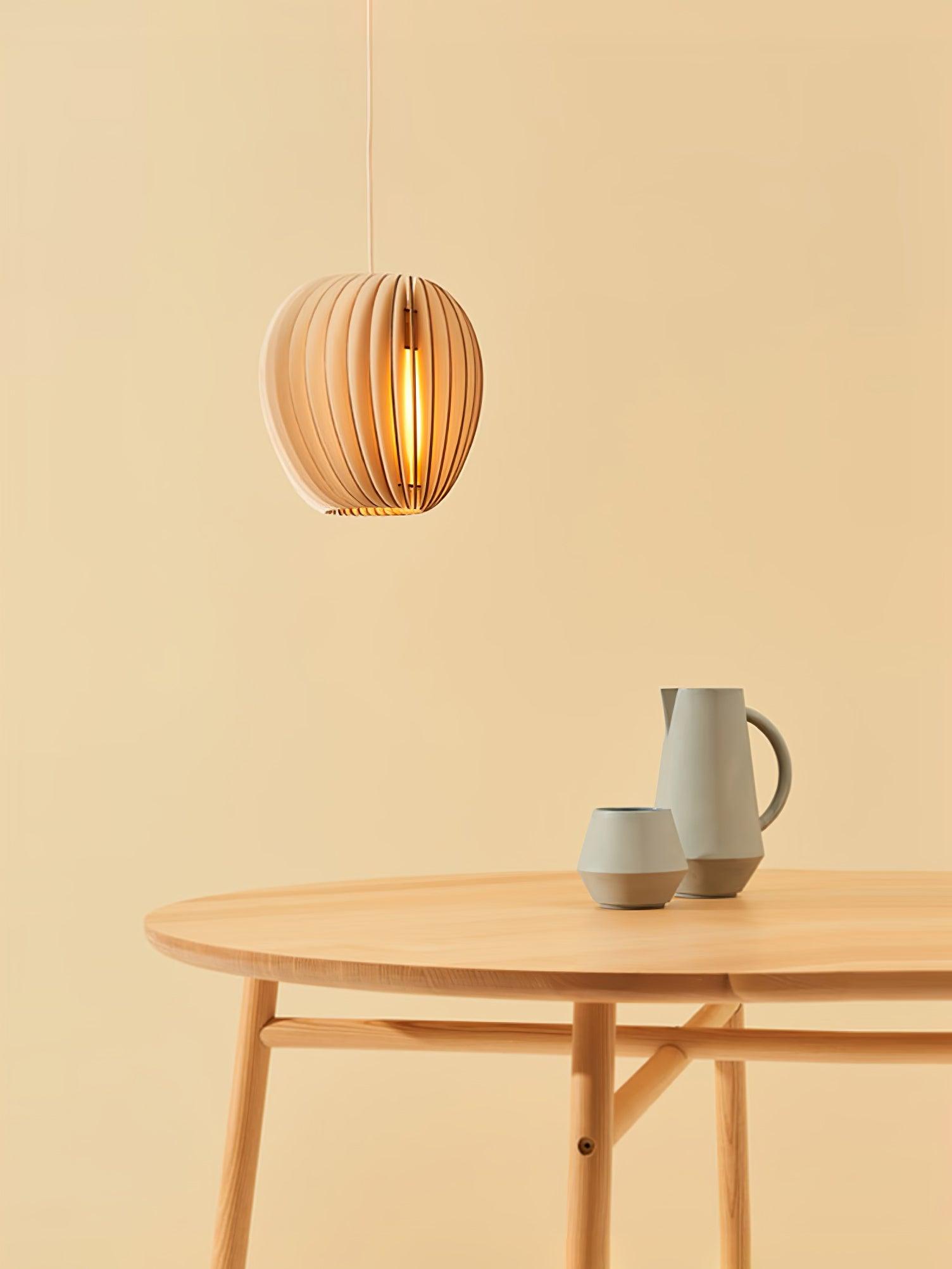 Jior Elegance Unique Orb Wooden Pendant Lamp-Neutral Decor