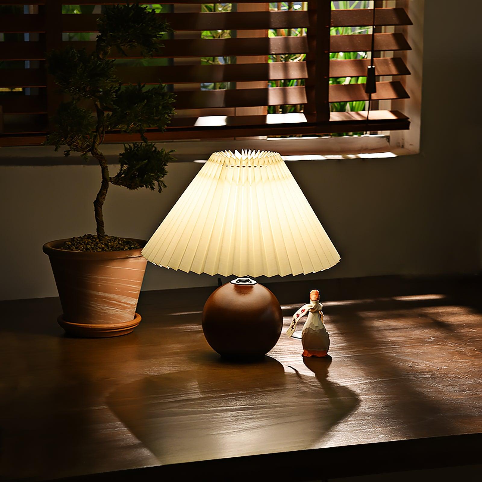 Zesilon Wooden Ball Table Lamp-Neutral Decor