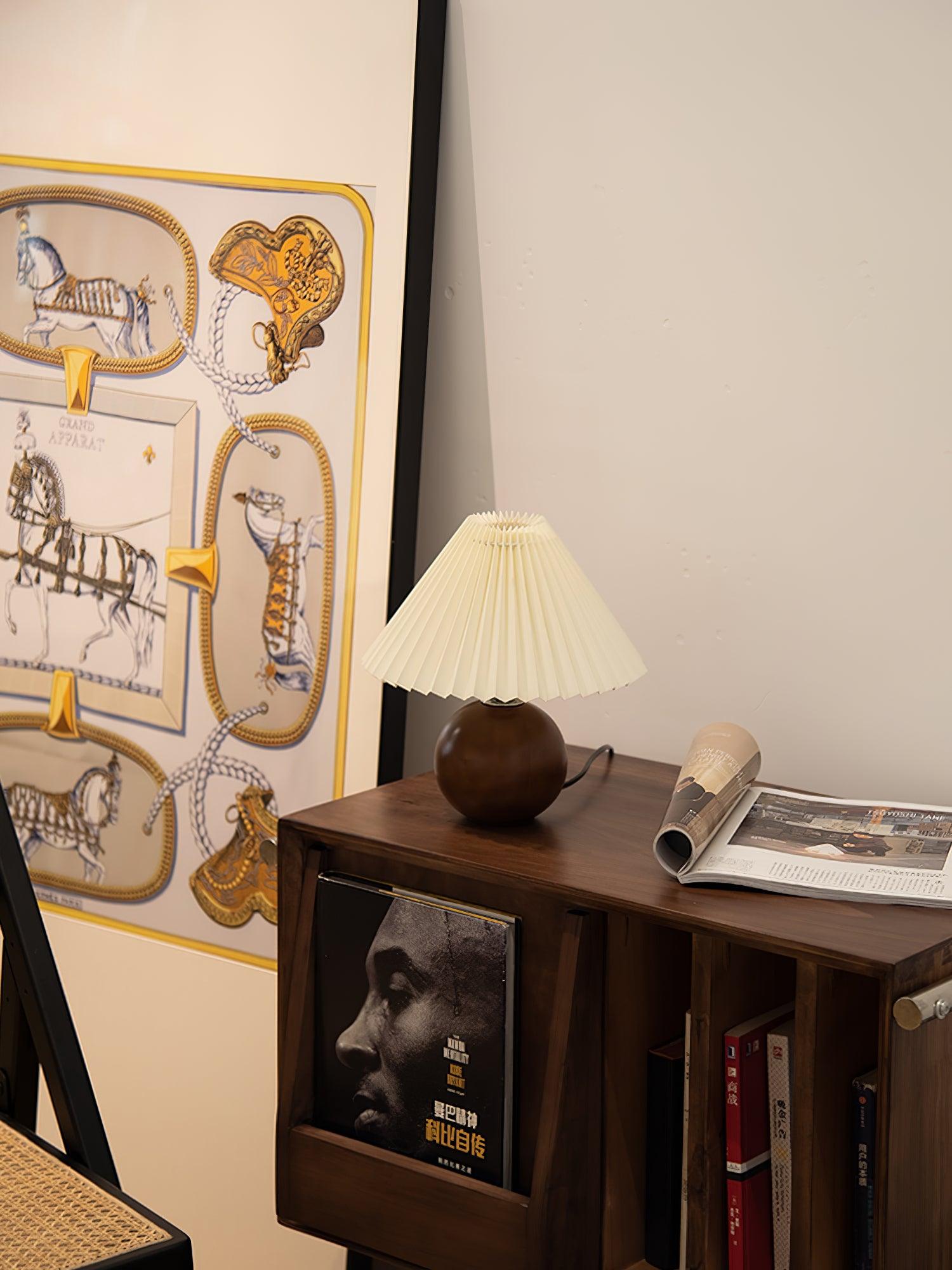 Zesilon Wooden Ball Table Lamp-Neutral Decor