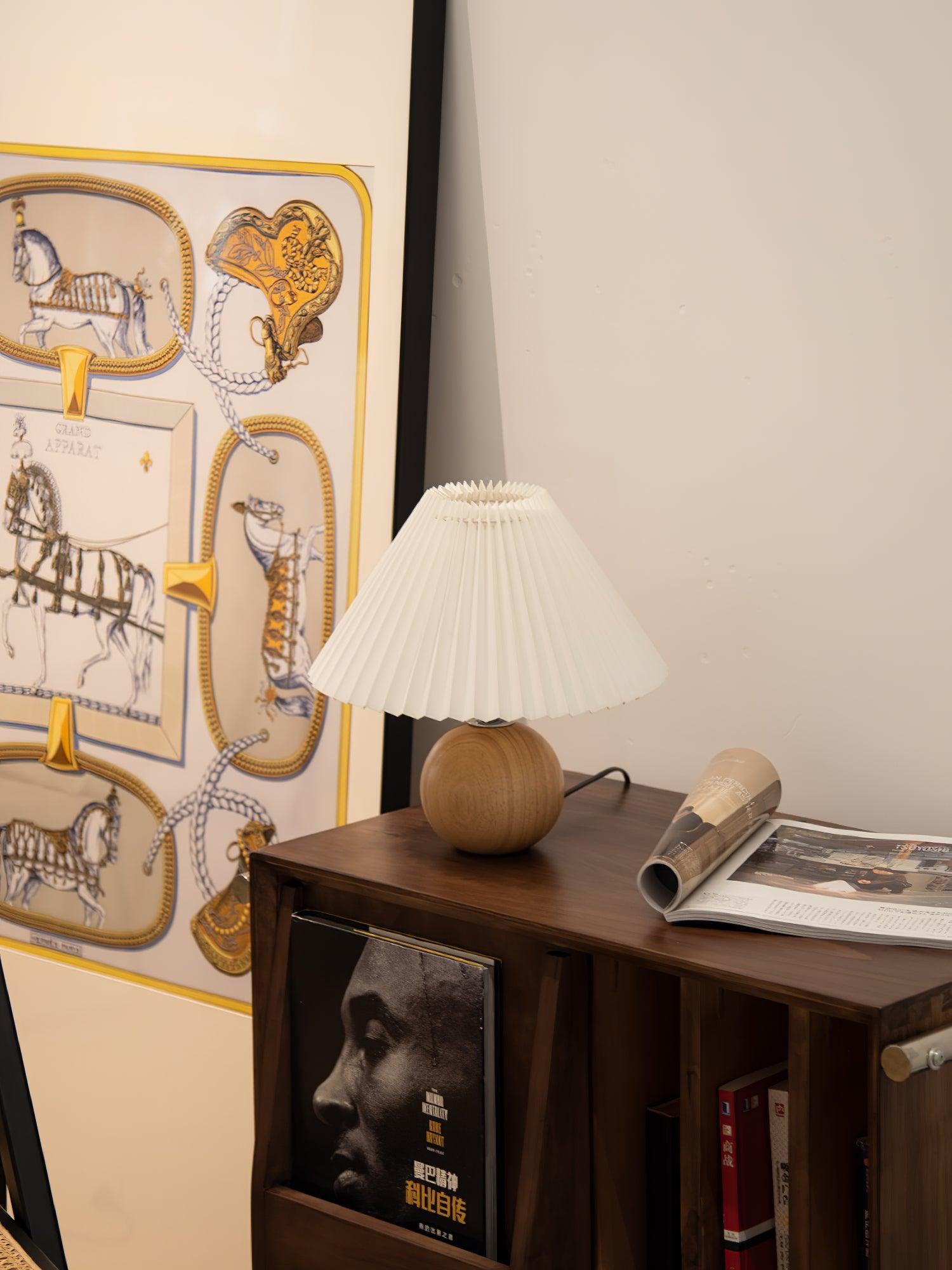Zesilon Wooden Ball Table Lamp-Neutral Decor